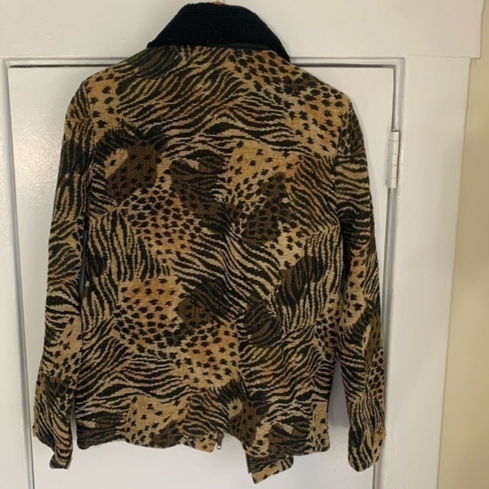 Alex Kim Vintage Art to wear‎ Animal Print Sweater Jacket Small - Picture 6 of 8